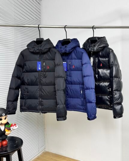 Polo Ralph Lauren Hooded Puffer Jacket Pony Embroidered Zip Up Warm Winter Outerwear Coat