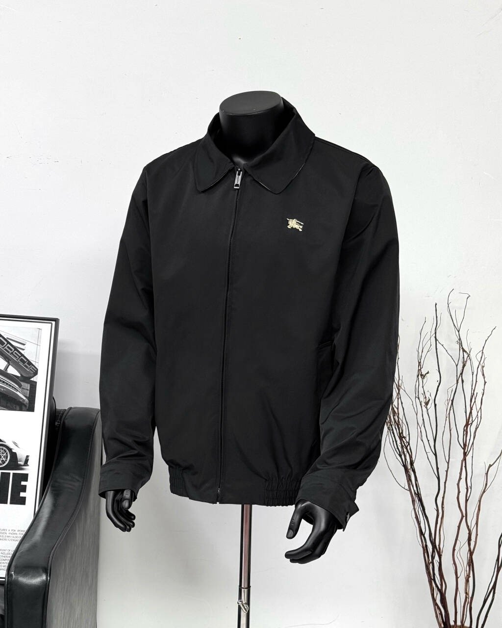 Burberry Unisex Lapel Zip Jacket Small Golden Horse Embroidered